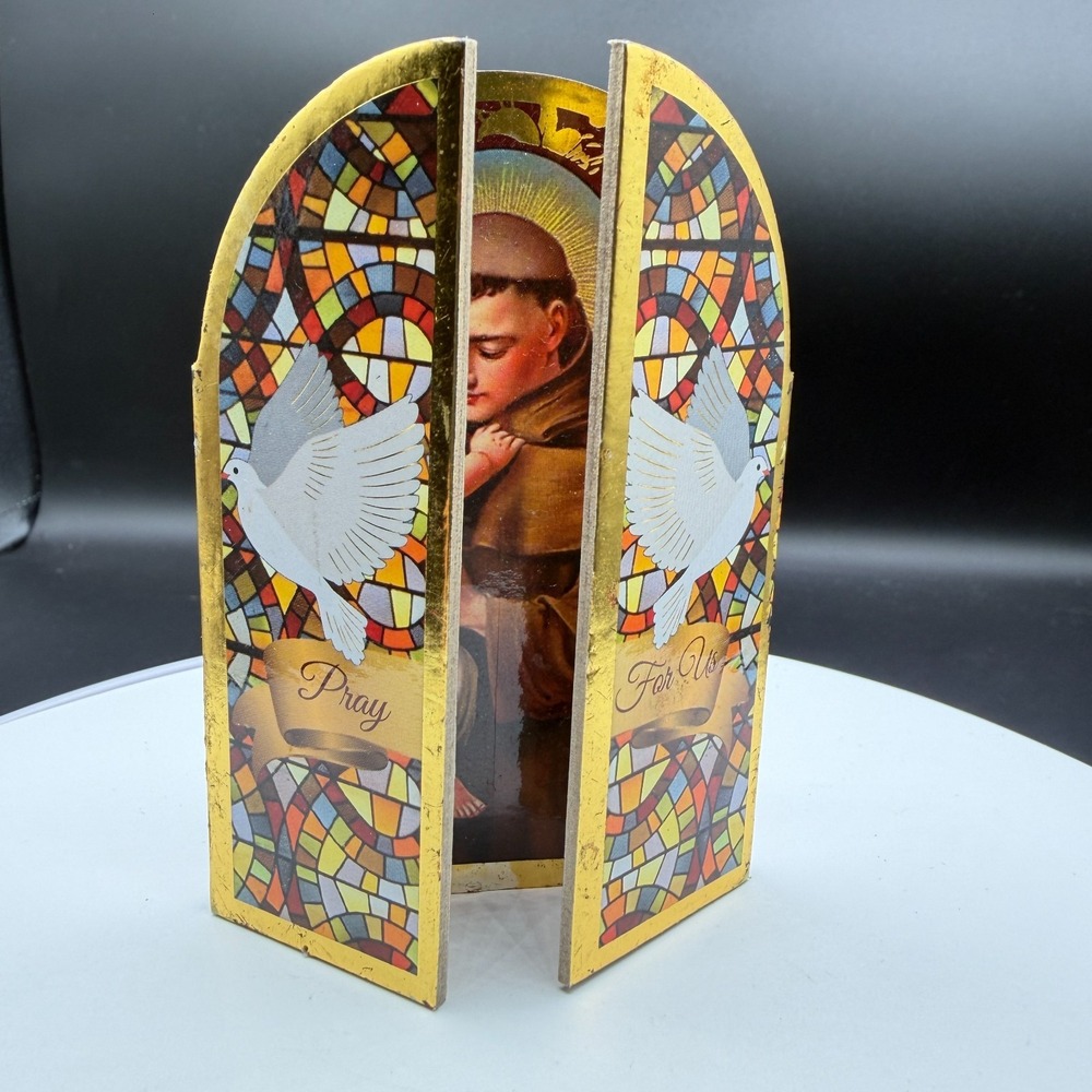 Capuchin Franciscans St Anthony Triptych Shrine Religious Catholic Prayer Decor